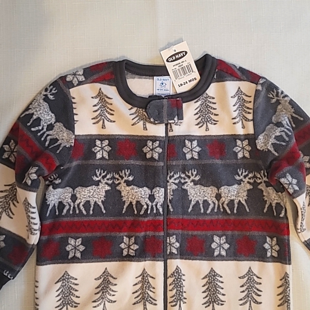 NWT Old Navy Baby/Toddler One-Piece Footed Pajama, Size 18-24 mos. - Picture 2 of 4